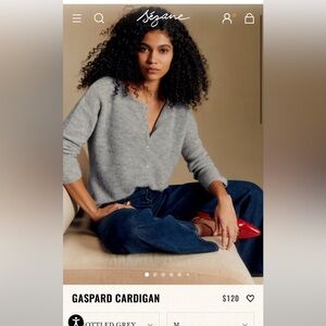 Sezane Gaspard Cardigan in Mottled Grey size M